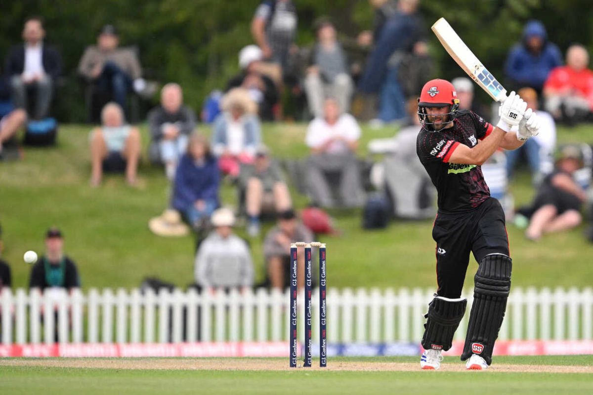 Chad Bowes of Canterbury bats during the Dream11 Super Smash game between the Canterbury Kings and the Auckland Aces at Hagley Oval on the 10th of January 2025, in Christchurch, New Zealand. (Image by Joe Allison / Photosport NZ)